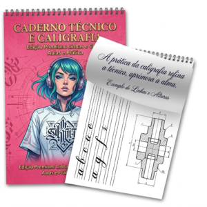 Caderno Caligrafia ou Técnico | Capa Dura | 30x42cm | 104 Fls