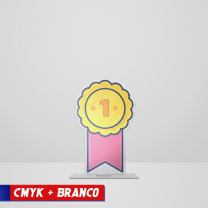 Troféu de Acrílico | 10x15cm | 5x0 | Impressão Parcial | CMYK + Branco